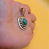 sterling silver pendant featuring a round green aventurine Mexico #142