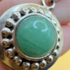 sterling silver pendant featuring a round green aventurine Mexico #142