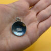 sterling silver pendant featuring a round green aventurine Mexico #142
