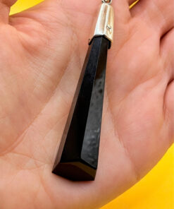 Black Natural Onyx Necklace black onyx pendant Long necklace