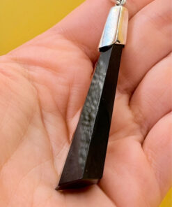 Black Natural Onyx Necklace black onyx pendant Long necklace