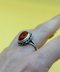 Vintage carnelian sterling silver ring Uk size N#151