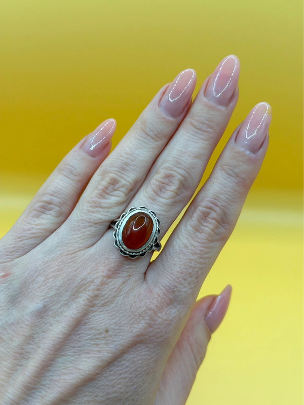 Vintage carnelian sterling silver ring Uk size N#151