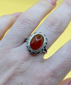 Vintage carnelian sterling silver ring Uk size N#151