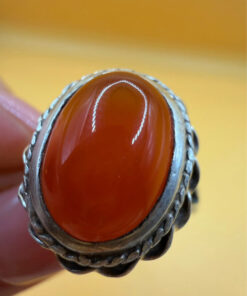 Vintage carnelian sterling silver ring Uk size N