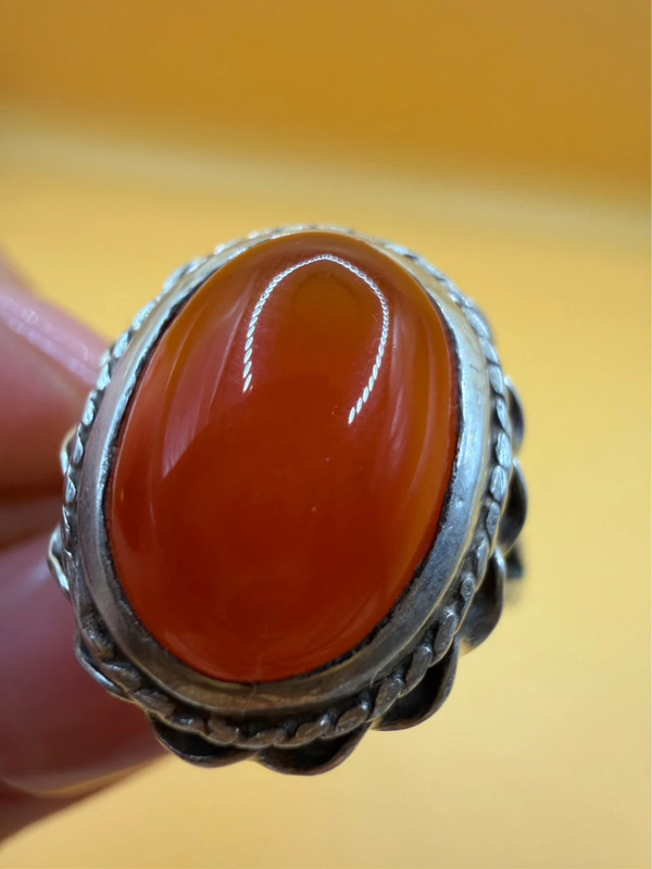 Vintage carnelian sterling silver ring Uk size N#151