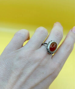 Vintage carnelian sterling silver ring Uk size N