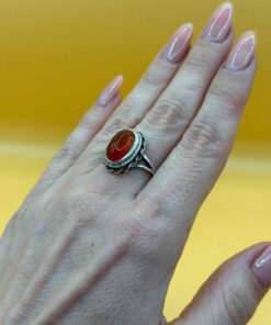 Vintage carnelian sterling silver ring Uk size N