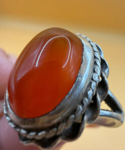 Vintage carnelian sterling silver ring Uk size N