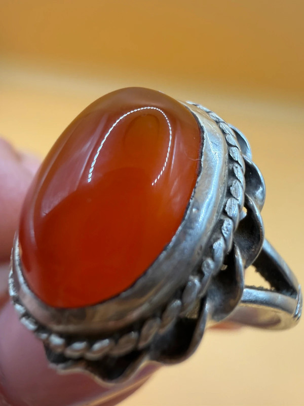 Vintage carnelian sterling silver ring Uk size N#151