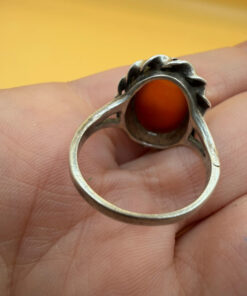 Vintage carnelian sterling silver ring Uk size N