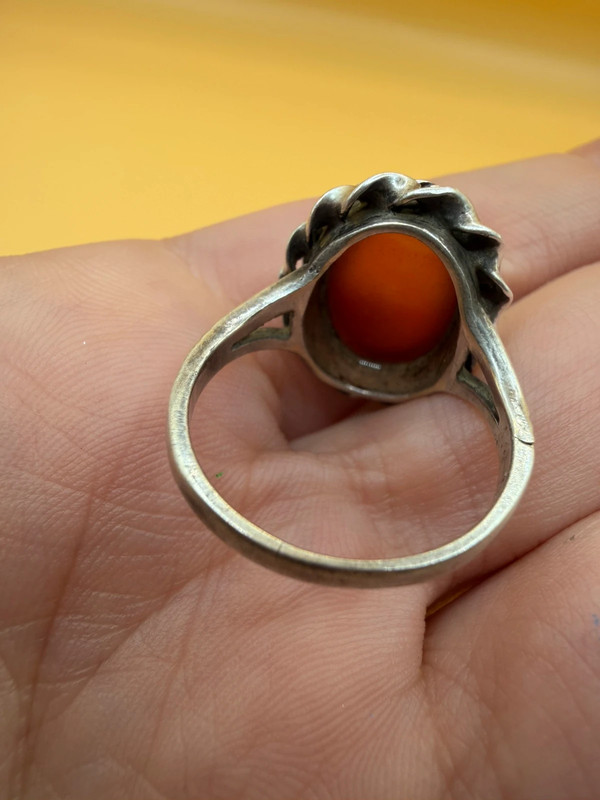 Vintage carnelian sterling silver ring Uk size N#151