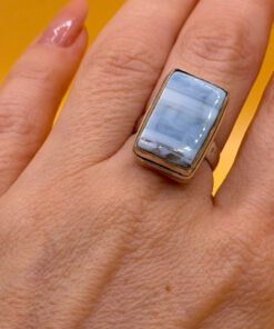 Natural Opal Square Ring UK L 1/2 silver 925#48