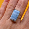 Natural Opal Square Ring UK L 1/2 silver 925#48