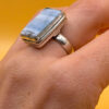 Natural Opal Square Ring UK L 1/2 silver 925#48