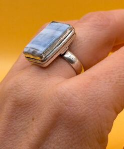 Natural Opal Square Ring UK L 1/2 silver 925