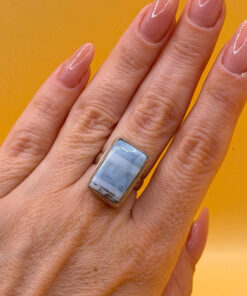 Natural Opal Square Ring UK L 1/2 silver 925