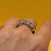 TGGC 925 Sterling Silver naturalAmethyst Half Eternity Ring -UK Size P#114