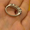 TGGC 925 Sterling Silver naturalAmethyst Half Eternity Ring -UK Size P#114