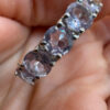 TGGC 925 Sterling Silver naturalAmethyst Half Eternity Ring -UK Size P#114