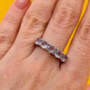 TGGC 925 Sterling Silver naturalAmethyst Half Eternity Ring -UK Size P#114