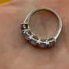 TGGC 925 Sterling Silver naturalAmethyst Half Eternity Ring -UK Size P#114