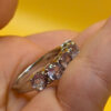TGGC 925 Sterling Silver naturalAmethyst Half Eternity Ring -UK Size P#114