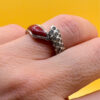 Vintage silver ring, 1990s, size M#20