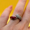 Vintage silver ring, 1990s, size M#20