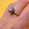 Vintage silver ring Uk size with CZ N#20