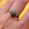 Vintage silver ring Uk size with CZ N#20