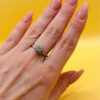 Vintage silver ring Uk size with CZ N#20