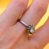 Vintage silver ring Uk size with CZ N#20