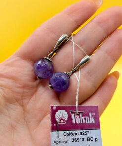 New Natural amethyst earrings, 925 silver, #20