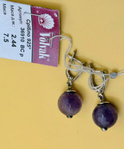 New Natural amethyst earrings, 925 silver