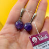 New Natural amethyst earrings, 925 silver, #20