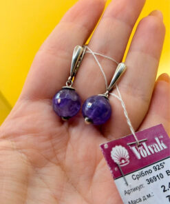 New Natural amethyst earrings, 925 silver