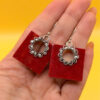 Sterling silver earrings natural coral #22
