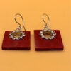 Sterling silver earrings natural coral #22