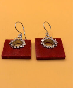 Sterling silver earrings natural coral