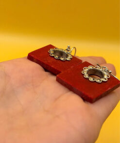 Sterling silver earrings natural coral
