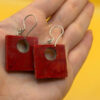 Sterling silver earrings natural coral #22