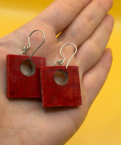 Sterling silver earrings natural coral