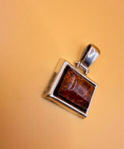 sterling silver pendant set with a genuine Baltic amber #152