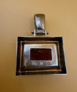 sterling silver pendant set with a genuine Baltic amber