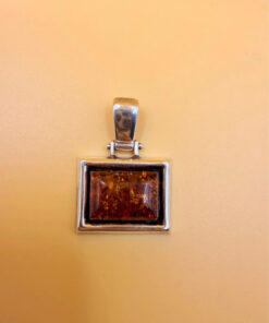 sterling silver pendant set with a genuine Baltic amber #152