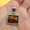 sterling silver pendant set with a genuine Baltic amber #152