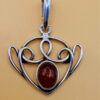sterling silver and amber ,with a Baltic amber Vintage Pendant #147