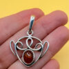 sterling silver and amber ,with a Baltic amber Vintage Pendant #147