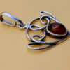 sterling silver and amber ,with a Baltic amber Vintage Pendant #147
